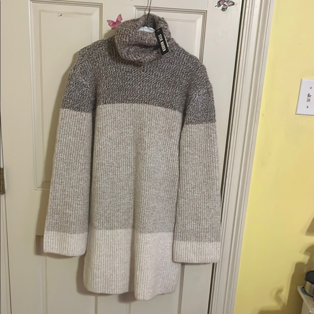 Colorblock Turtleneck Sweater